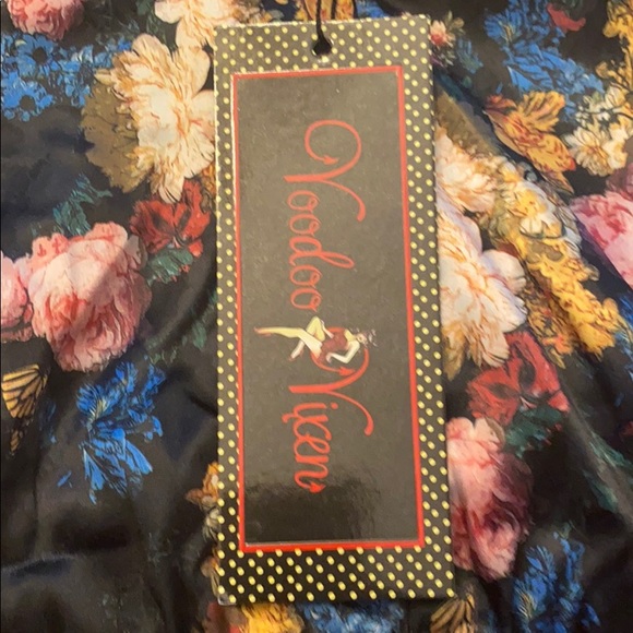 NWT Voodoo Vixen Liana Retro Floral Halter Dress L - Picture 2 of 6